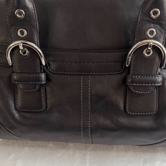 Coach Hamptons Vintage Black Leather Satchel Rare Classic Legacy Bag - Picture 10 of 11